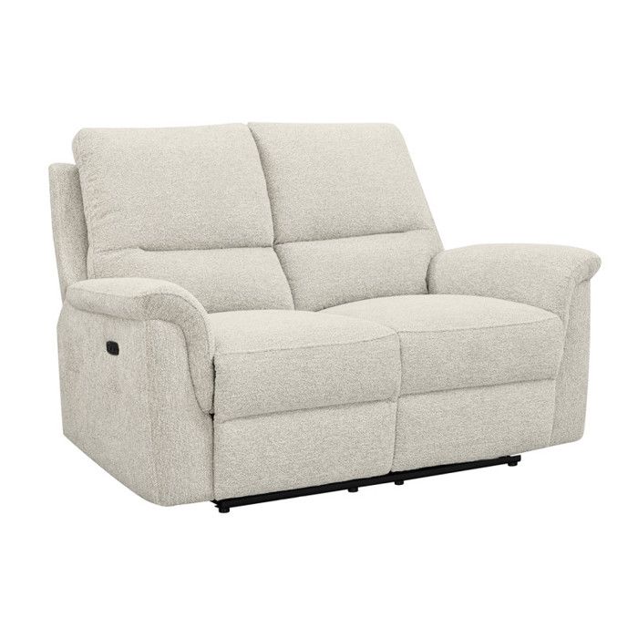 Canapé relax électrique 2 places en tissu doux beige – LEONIE Meubletmoi Canapé relax électrique 2 places en tissu doux beige – LEONIE Meubletmoi