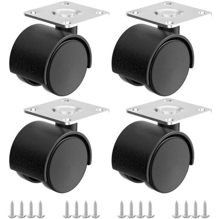 Roulettes de meubles de 15 pouce lot de 4 roulettes en plastique pour chariots meubles berceaux cuisines armoires et tables