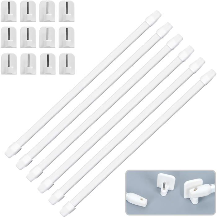Tringle à Rideau Extensible - Lot de 6 - Plastique Robuste - Sans Perçage ni Vis - Pour Fenêtre et Armoire - 30 à 50 c CASSETTE VHS