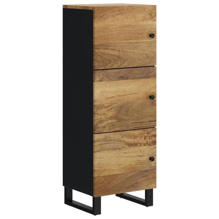 Brun Commode Salon CHIC Buffet bas/Cabinet 1 PC avec 3 portes 40x33x110 cm bois massif manguier et fer N12688