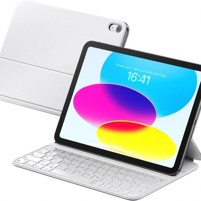 Clavier HOU FY-10G QWERTZ allemand magnétique pour iPad 10 9 pouces - blanc