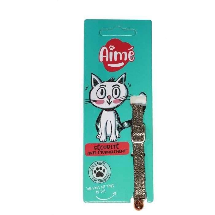 Comparer les prix de Collier pour chat - AIME - Bling Bling pailleté - Nylon rouge grelot argenté