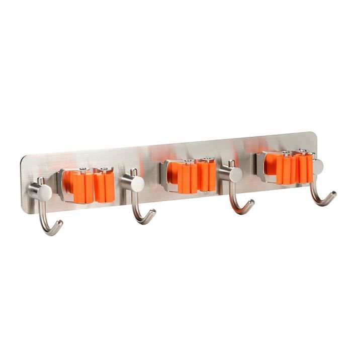 Lot De 4 Porte-pelles 80 Mm Argentés - Porte-balai, Porte-hache, Sécurité Chargement, Robustes