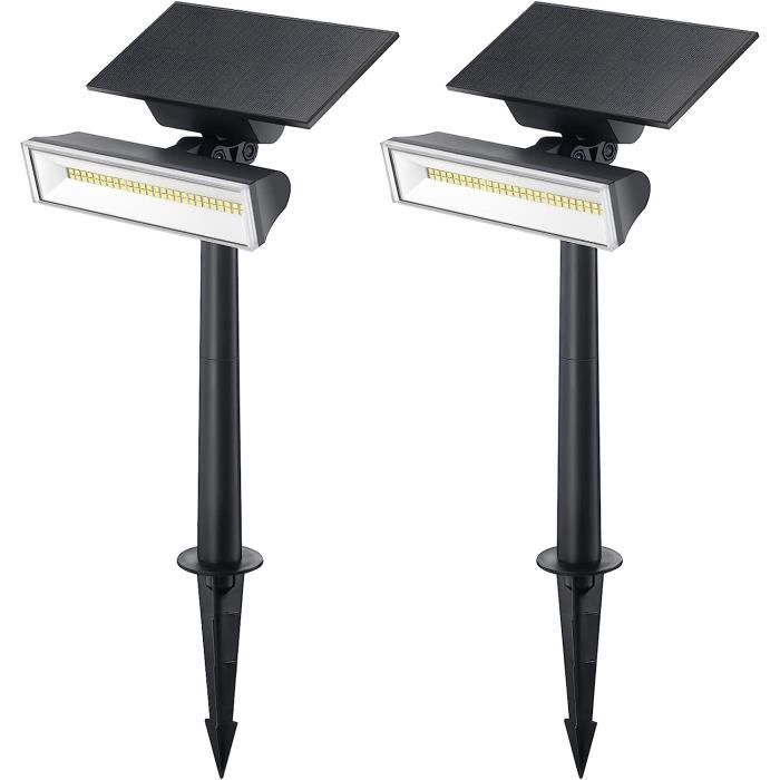 2 Spots Solaires Extérieur SUNKENET - 56 LEDs IP65 - 3 Modes - Angle Réglable - Pour Jardin Et Allée