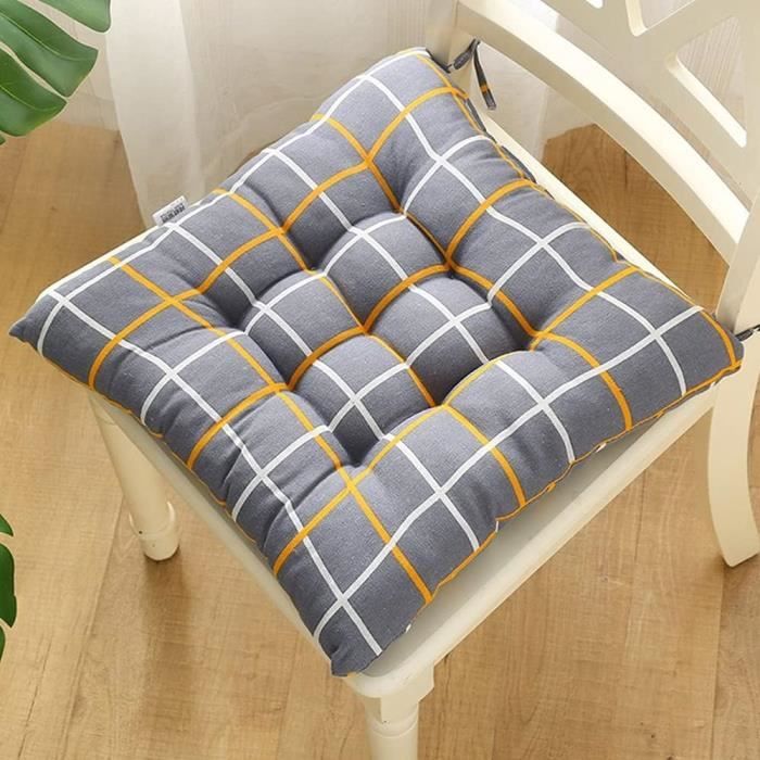 2 Coussins De Chaise Jardin 40x40 Cm - Treillis, Sangles De Fixation, Intérieur/extérieur, Bleu - 8