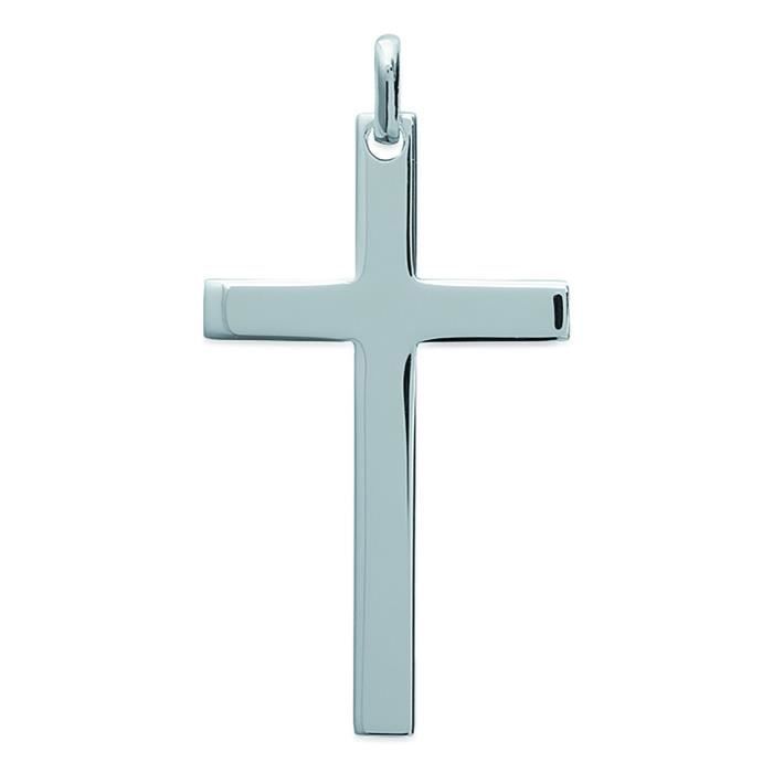 Pendentif - Brillaxis - Croix argent rhodié 925/1000 - 55 mm - 29 mm - Pour homme