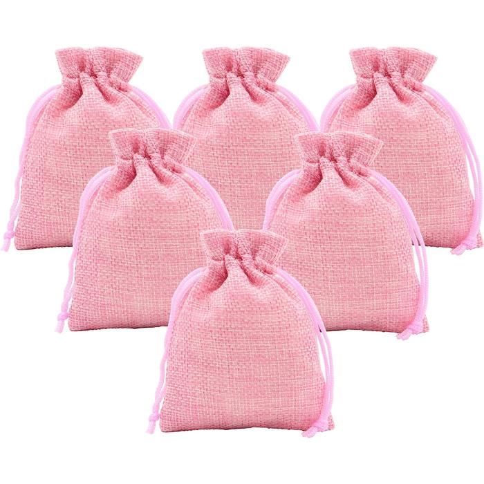 30 Pièces Sachet Dragees Jute avec Cordon de Serrage, Sac de Communion