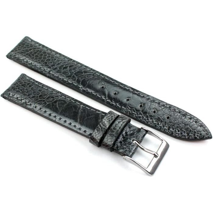 Bracelet Montre Extensible 18 Mm BRACELET VEAU V&Eacute;RITABLE FACON AUTRUCHE " MIEL" COUTURE BLANCHE FAIT MAIN | EBay Bracelet Homme Pierre