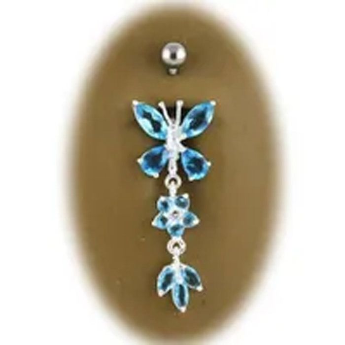 Piercing Nombril Argent 925 – Motif Papillon – Bijou De Corps
