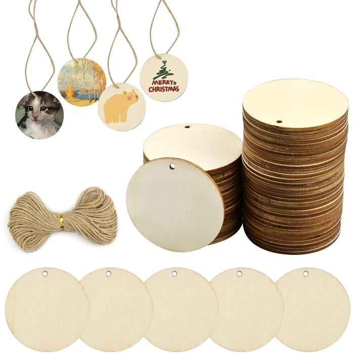 Lot De 50 Disques En Bois Rustiques Avec Boucles Pour Bricolage Et Plaques Suspendues 86250893 Lot De 50 Disques En Bois Rustiques Avec Boucles Pour Bricolage Et Plaques Suspendues 86250893