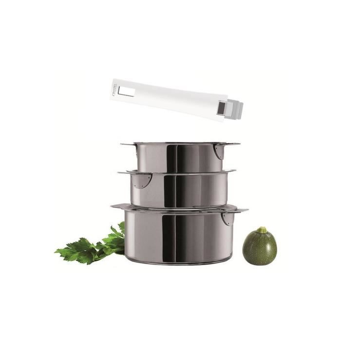 Série De 3 Casseroles Inox - 16cm, 18cm, 20cm - Compatible Lave-Vaisselle - Référence 138600007