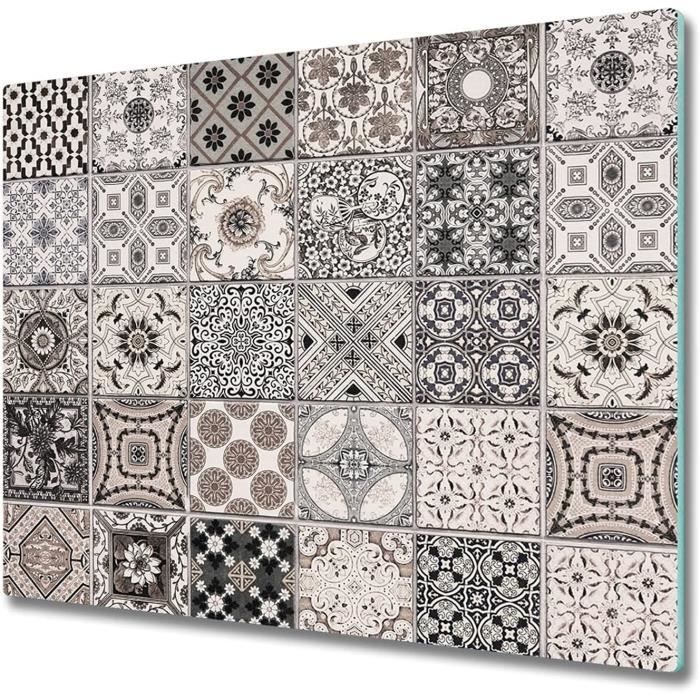 Planche Découper / Protection Induction 60x52 Cm Verre Trempé - Motif Coccinelle - Tulup