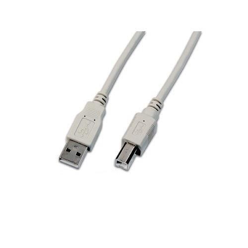 Câble USB Imprimante USB-A Vers USB-B 1,5m Pour Canon Pixma TS7450i, TS3750i, TS7750 - Plat, Blanc, Neuf