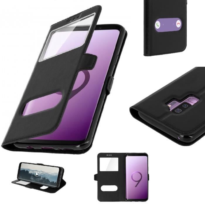 Hidashopp, étui Samsung Galaxy S9 Plus smart view double fenêtre couleur de la housse de étui s9 plus