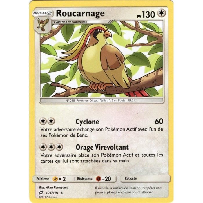 Cartes A Collectionner A L Unite Carte Pokemon Sl9 Roucarnage 130 Pv 124 181 Rare Cdiscount Jeux Jouets