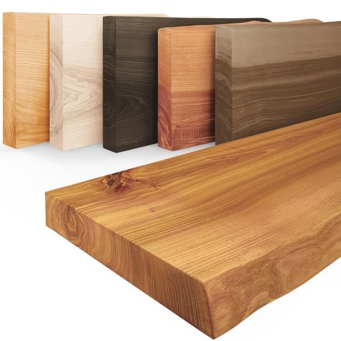 LAMO Manufaktur Étagère bois massif sans pièces de fixation Étagère 140 cm largeur Couleur: naturel Bord: naturel belle veinure LAMO Manufaktur Étagère bois massif sans pièces de fixation Étagère 140 cm largeur Couleur: naturel Bord: naturel belle veinure