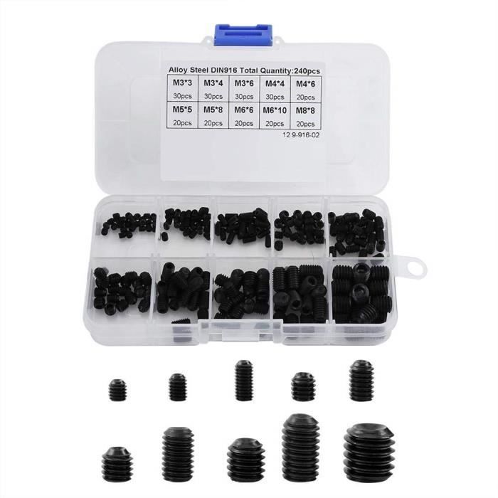 uxcell Lot de 5 vis sans tête hexagonales M25 x 1,5 mm Noir