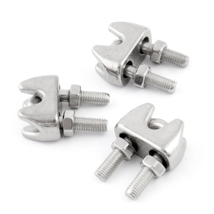5 pcs acier inoxydable serre-câbles plat a 1 boulon 8mm inox
