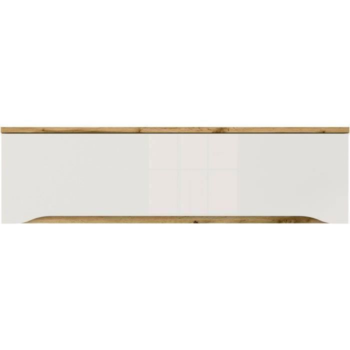 Meuble de rangement suspendu "Nuis" 1 porte Chêneblanc laqué