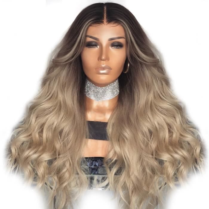 perruque naturelle longue blonde