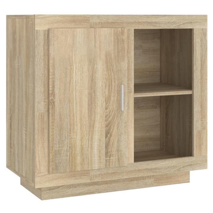 Buffet - BIGBEN - Chêne sonoma - 80x40x75 cm - Bois dingénierie - Contemporain Buffet - BIGBEN - Chêne sonoma - 80x40x75 cm - Bois dingénierie - Contemporain