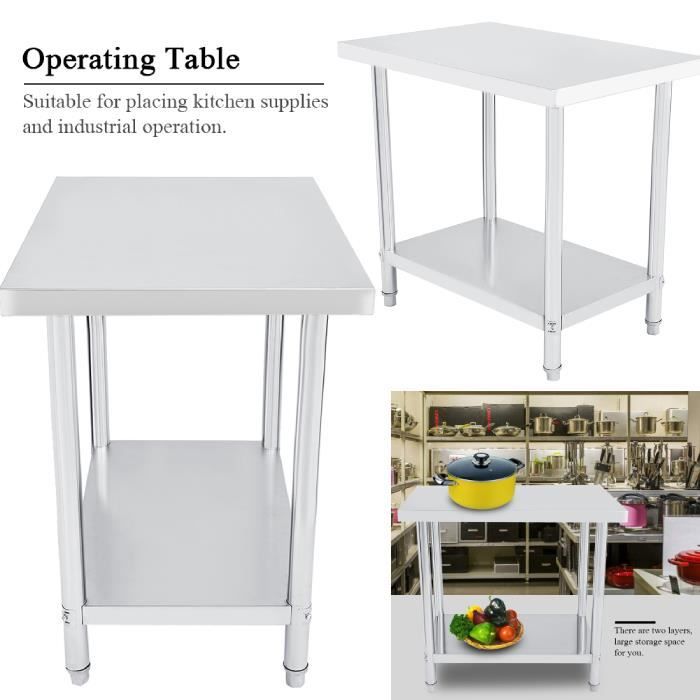 TABLE DE TRAVAIL INOX - 100 CM - Sanipousse produits HACCP