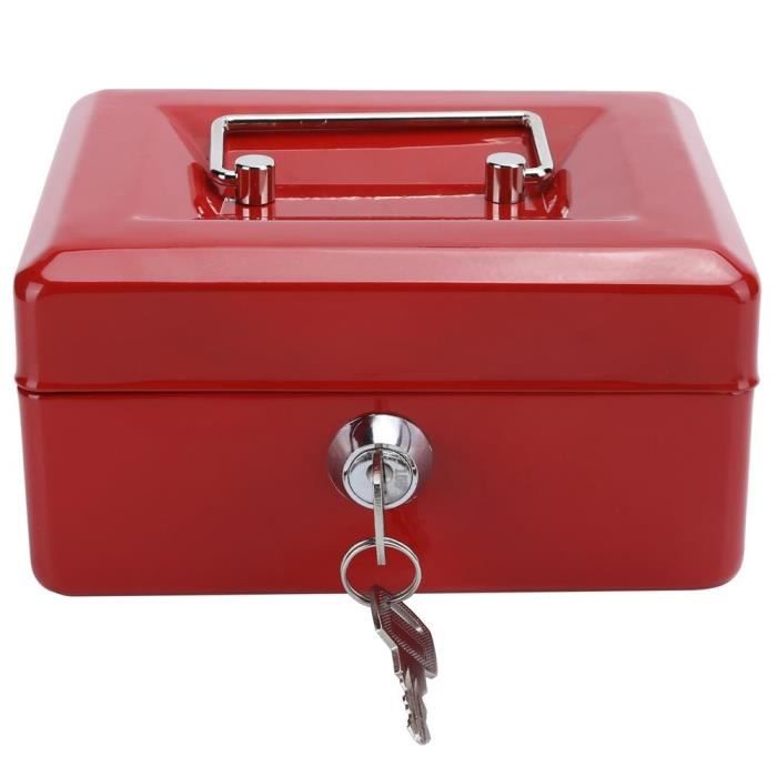Fdit Étui de verrouillage Mini coffre-fort portable de 6 pouces Coffre-fort de sécurité verrouillable avec serrure à clé pour