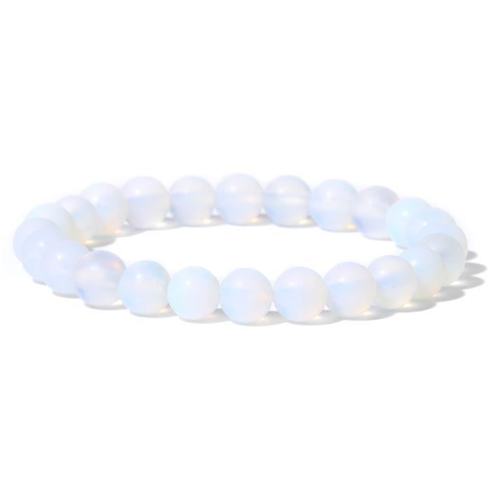 Jolis Baumes -- Bracelet minceur opale blanche main image 1