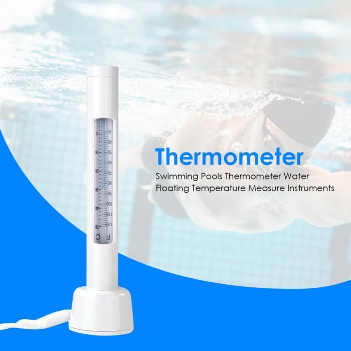 Thermomètre Flottant Piscine Étang - Affichage °C/°F - Cordon De Sécurité - Pour Spa, Jacuzzi Et Baignoire