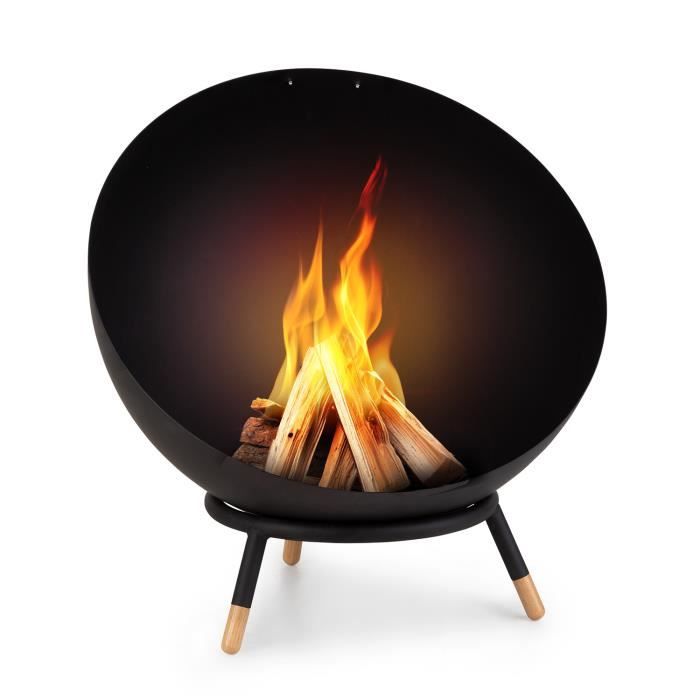 Blumfeldt Brasero Barbecue Foyer 120cm Chauffage exterieur Feu camp Convertible en table 