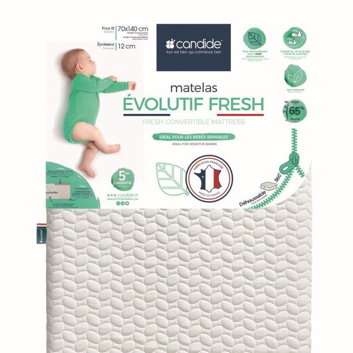 CANDIDE - Matelas Evolutif Fresh 70x140cm CANDIDE - Matelas Evolutif Fresh 70x140cm