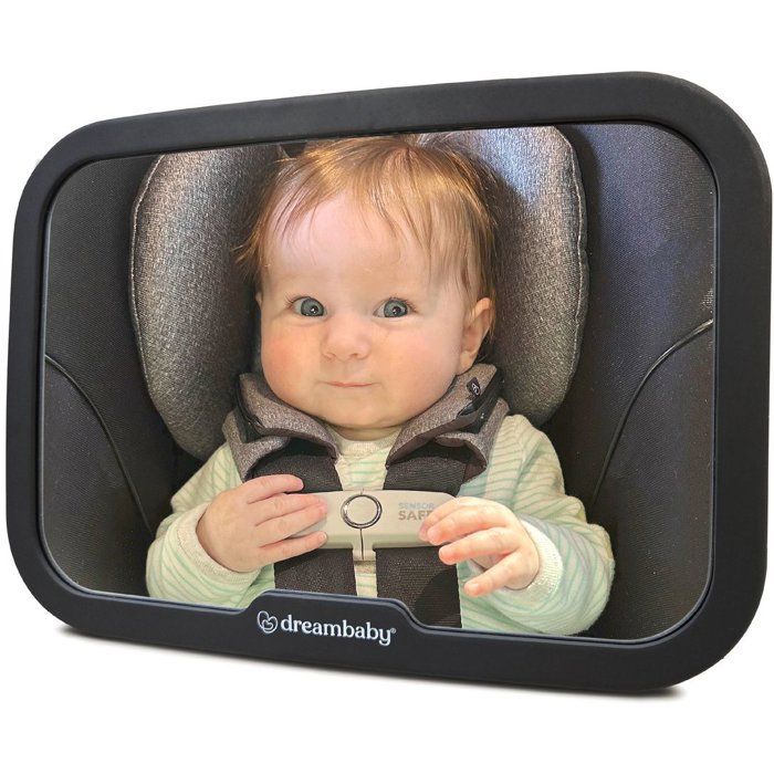 Grand miroir rétroviseur rectangulaire DREAMBABY Réglable pour siège arrière 20 x 24 cm
