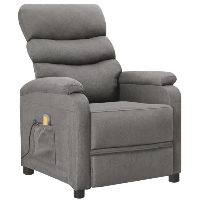 famirosa fauteuil inclinable de massage gris clair tissu-226