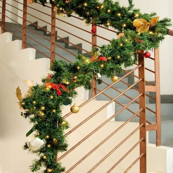 SKYImitation sapin Guirlande lumineuse Noël Rotin Chaîne 30LED avec Or