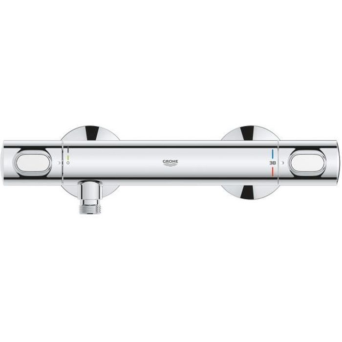 Mitigeur thermostatique douche GROHE Precision Flow - Montage mural - Protection anti-brûlure - Chro