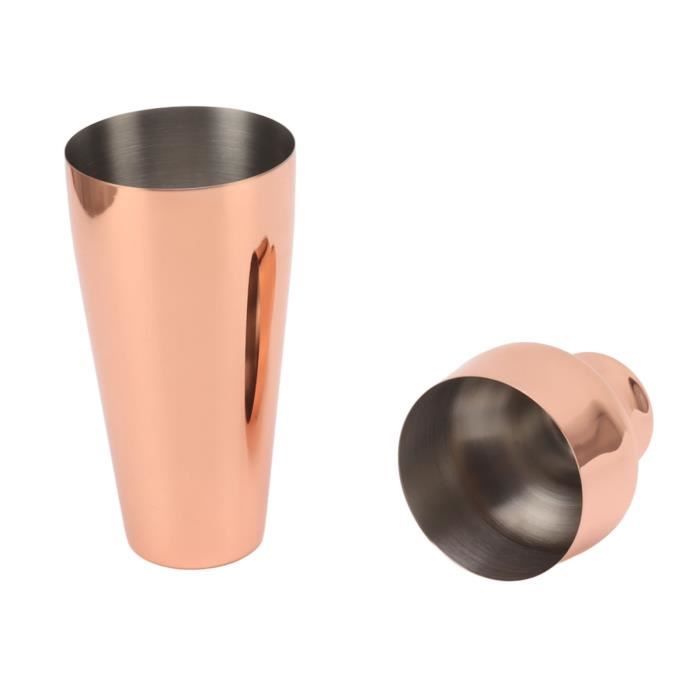 Set De Cocktails Vintage Années 70 - Shaker Et 6 Verres - Orange Et Or - Mid-Century