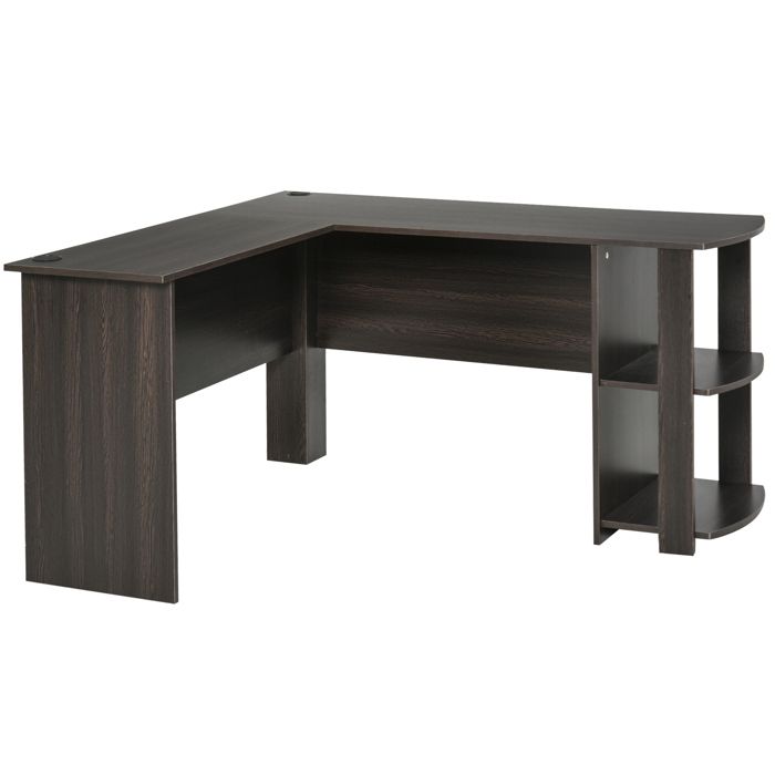 Bureau Informatique Bureau D Angle Contemporain Avec Etageres Noir