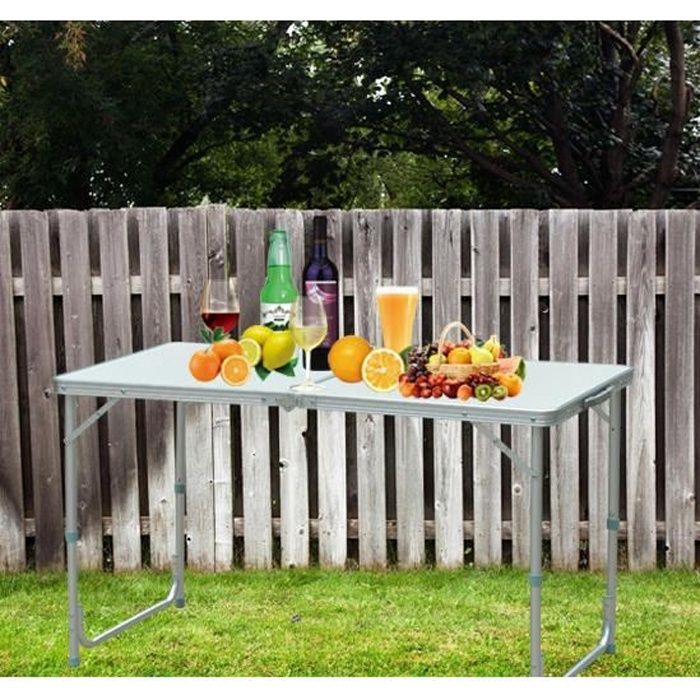table de camping reception pliante portable pique-nique buffet en aluminium 00