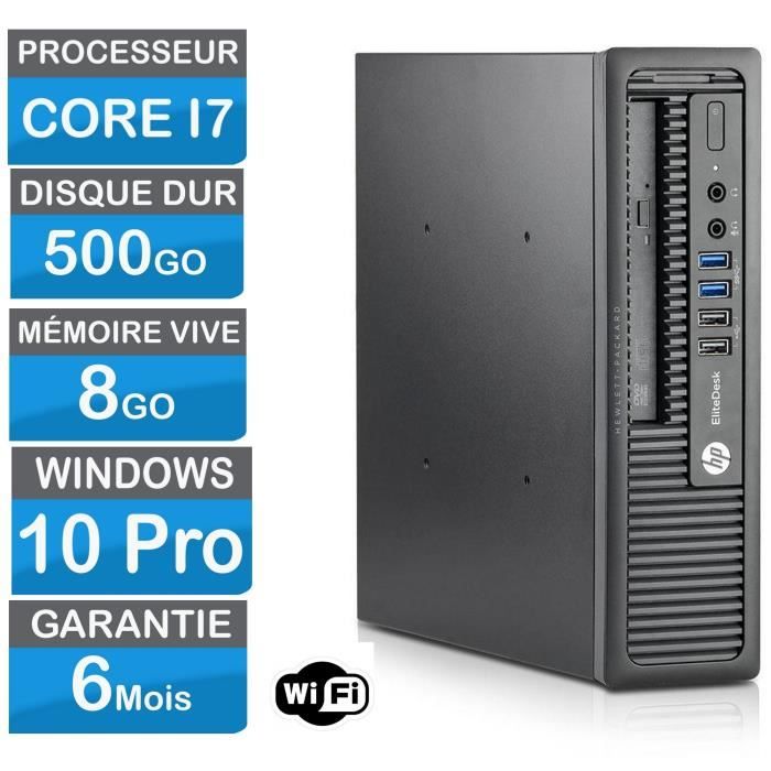 HP EliteDesk 800 G1 USDT Core I7-4770S 3.10 Ghz 500 Go 8 Go Ram Win10 WIFI Reconditionné - Hewlett-Packard reconditionné disponible sur Cdiscount Seconde Vie