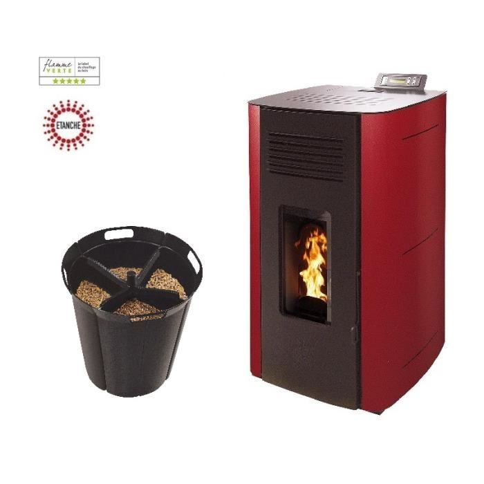 Poêle à granules HYDRO ELIO 13 Etanche Bordeaux option Pellet'Quadra — free download
