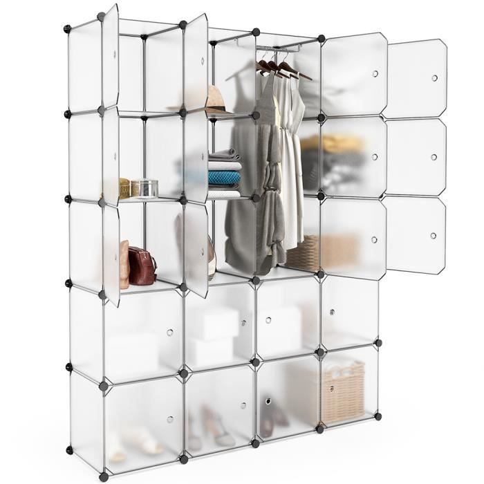 Langria 20 Cube Penderie Armoire Storage Modulable Plastique