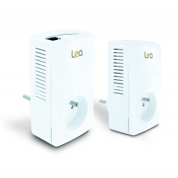 1800 Mbps Pack de 3 x CPL Lea NetSocket1800 Ethernet Gigabit avec Prise gigogne filtr/ée