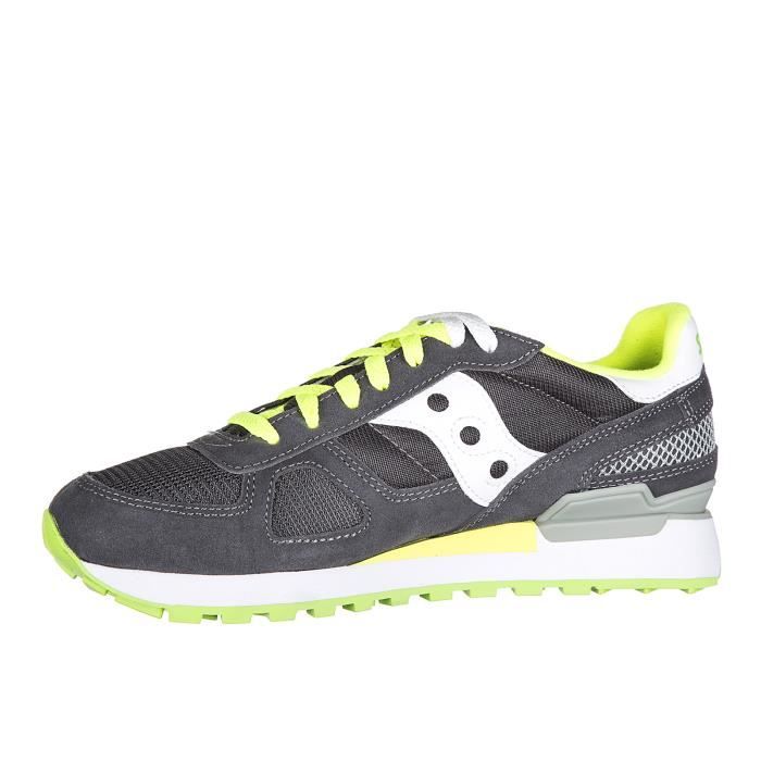 Saucony Baskets Sneakers Homme en Daim Shadow Original Saucony - Lacets - Gris