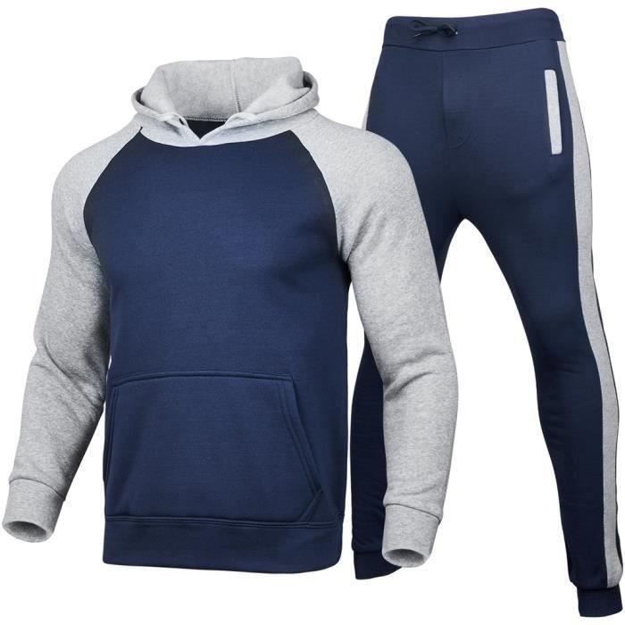 Survêtement Homme - Non spécifié - Ensemble Sweat-Shirt 2 pièces - Chaud - Pantalon de Sport - Jogging Bleu Survêtement Homme - Non spécifié - Ensemble Sweat-Shirt 2 pièces - Chaud - Pantalon de Sport - Jogging Bleu