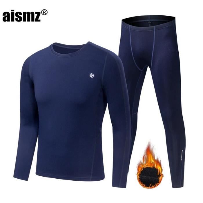 Ensemble de sous-vêtements thermiques longs doublés sourire pour hommes