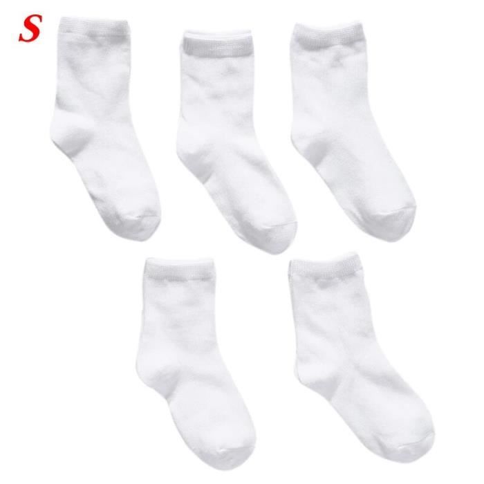 Lot De 6 Paires Chaussettes Hautes Enfant - Coton, Tailles 6-8 à 4-6, Rentrée Scolaire