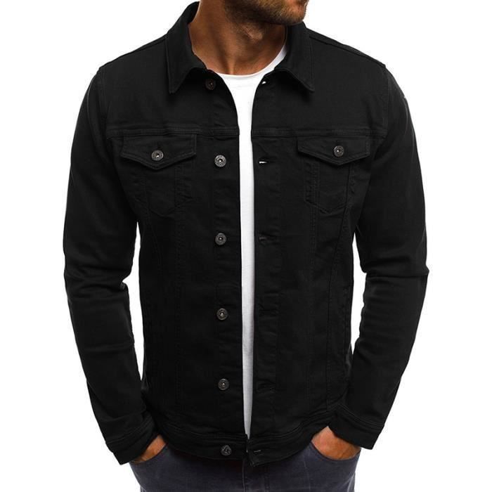 Veste noir jean homme clearance