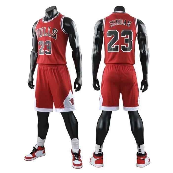 NBA Michael Jordan # 23 Chicago Bulls Maillot et Shorts de Basket-Ball  Retro Maillots d'été de BasketBall Homme - Rouge - Cdiscount Sport