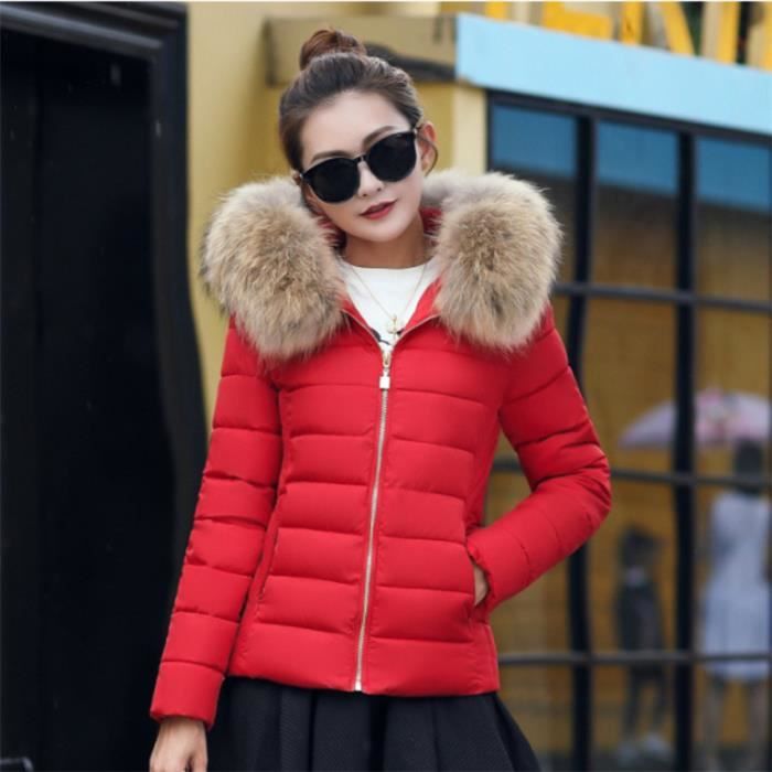 veste doudoune femme rouge