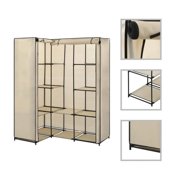 Garde Robe D Angle Armoire De Chambre Creme 130 X 87 X 169 Cm